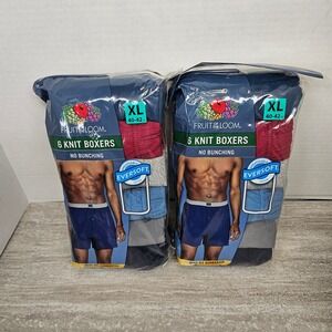 Fruit of the Loom Mens 6 Pack Knit Boxer Briefs XL Assorted Colors lot of 2